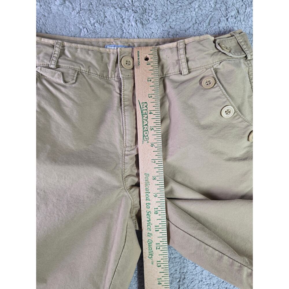 American Eagle Pants Size 12 Khaki Wide Leg Button Detail Preppy Y2K 90s Sailor - Picture 8 of 12